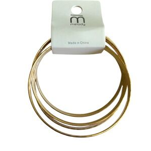 Melody Fashion Gold Tone 4 Pc Bangle Bracelet Set
